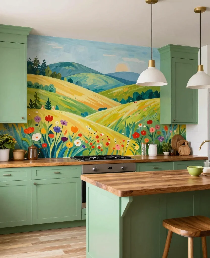 Transform Your Space: 19 Kitchen Accent Wall Ideas You Need to See to Believe! - 8. Artistic Murals