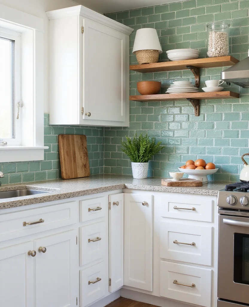 Transform Your Space: 19 Stunning Sage Green Kitchen Ideas You Can't Miss! - 3. Sage Green Backsplashes