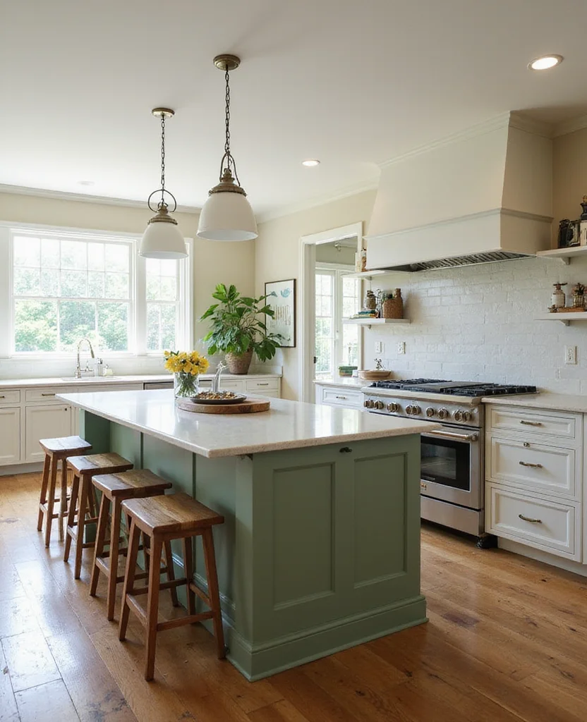 Transform Your Space: 19 Stunning Sage Green Kitchen Ideas You Can't Miss! - 4. Sage Green Kitchen Islands