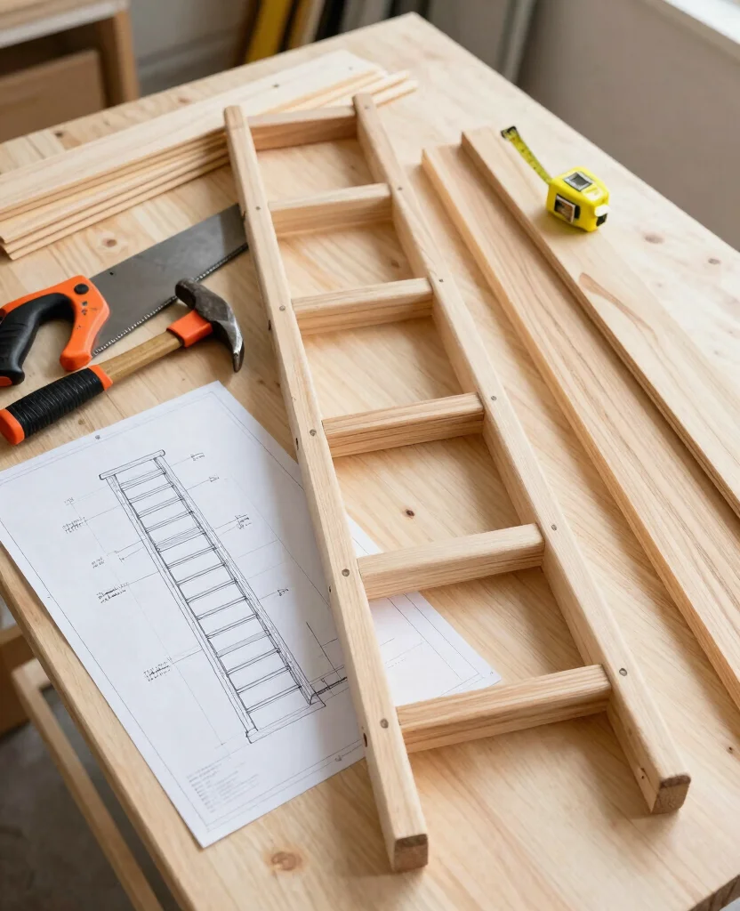 Unlock Hidden Storage: 19 Best Loft Ladders for Small spaces You Can't Miss! 123 Unlock Hidden Storage: 19 Best Loft Ladders for Small Areas You Can't Miss! - 12. DIY Loft Ladder 1