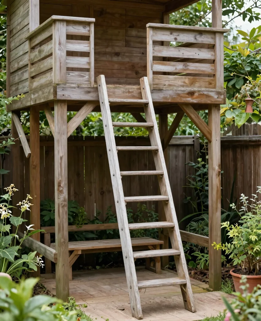 Unlock Hidden Storage: 19 Best Loft Ladders for Small spaces You Can't Miss! 178 Unlock Hidden Storage: 19 Best Loft Ladders for Small Areas You Can't Miss! - 17. Outdoor Loft Ladder 1