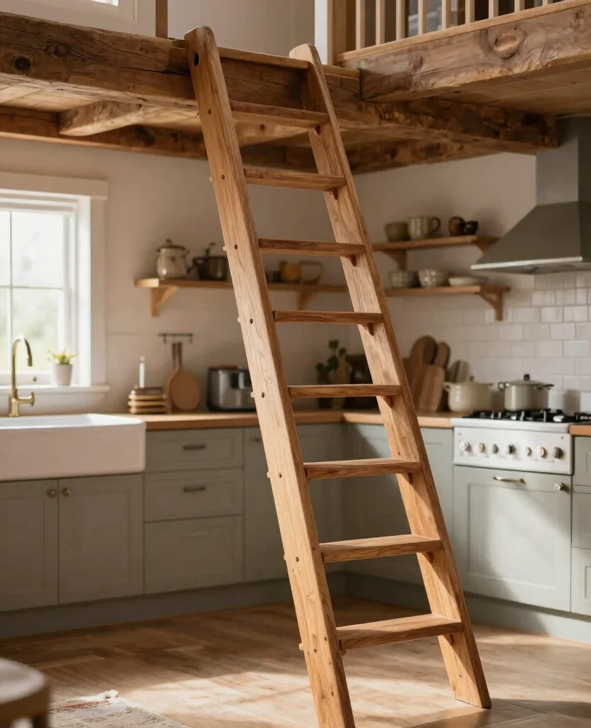 Unlock Hidden Storage: 19 Best Loft Ladders for Small spaces You Can't Miss! 24 Unlock Hidden Storage: 19 Best Loft Ladders for Small Areas You Can't Miss! - 3. Wooden Loft Ladder 1
