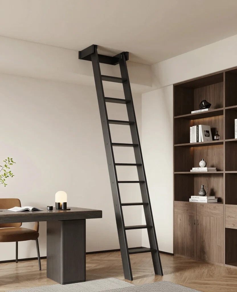Unlock Hidden Storage: 19 Best Loft Ladders for Small spaces You Can't Miss! 35 Unlock Hidden Storage: 19 Best Loft Ladders for Small Areas You Can't Miss! - 4. Retractable Loft Ladder 1