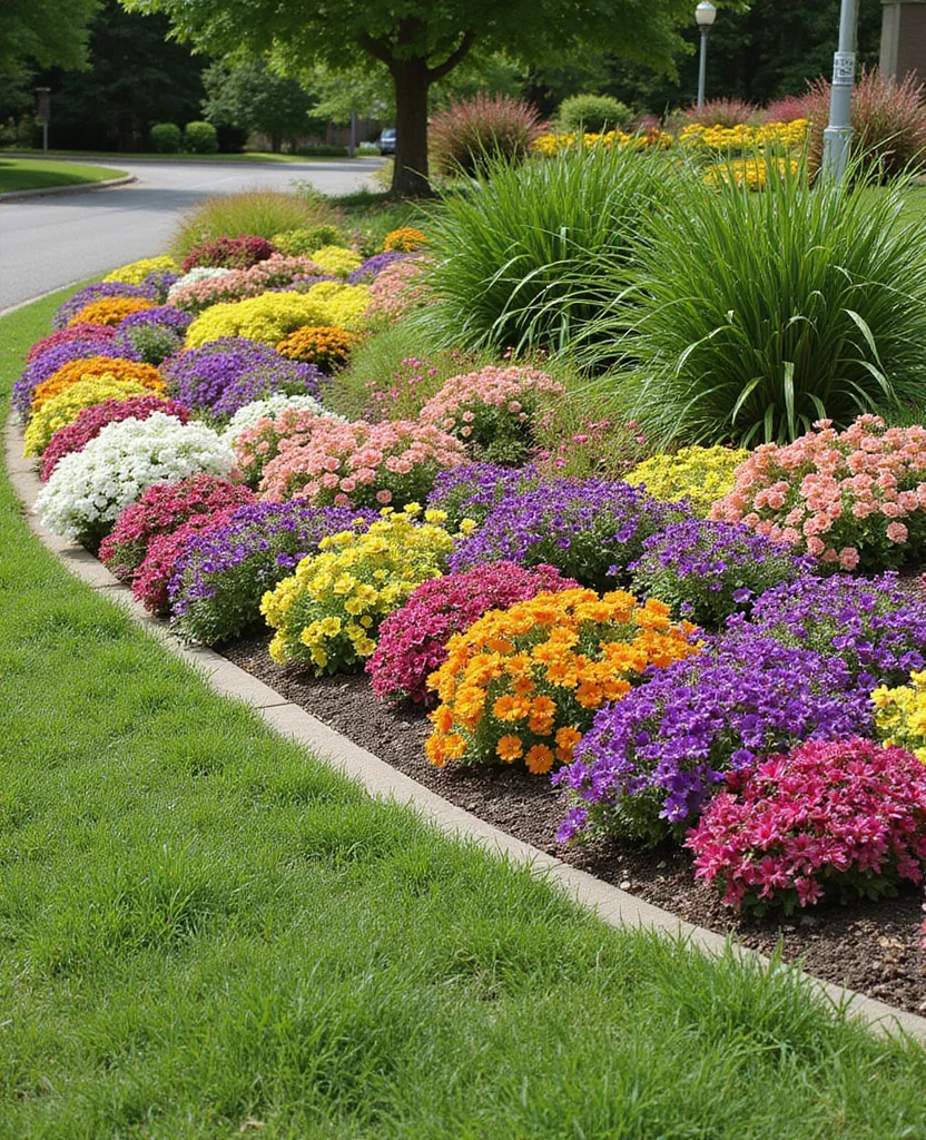 Unlock the Potential: 19 Sloped Side Yard Landscaping Ideas You Can't Miss! - 10. Colorful Flower Beds