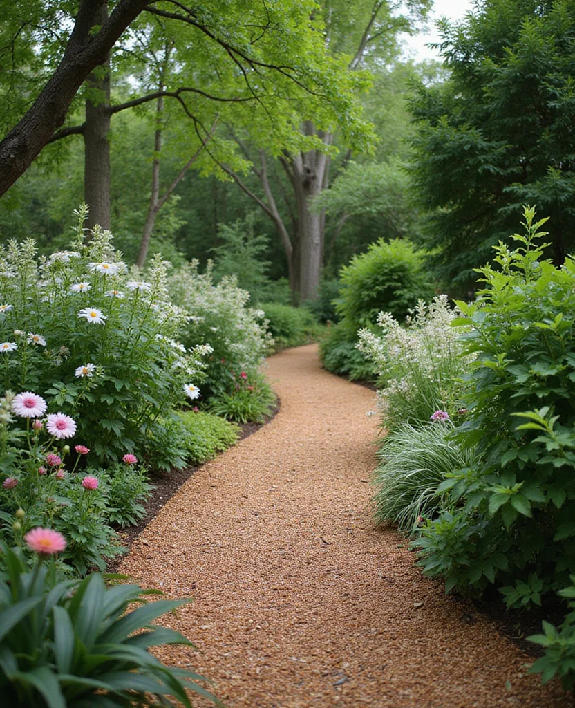 Unlock the Potential: 19 Sloped Side Yard Landscaping Ideas You Can't Miss! - 11. Mulched Pathways