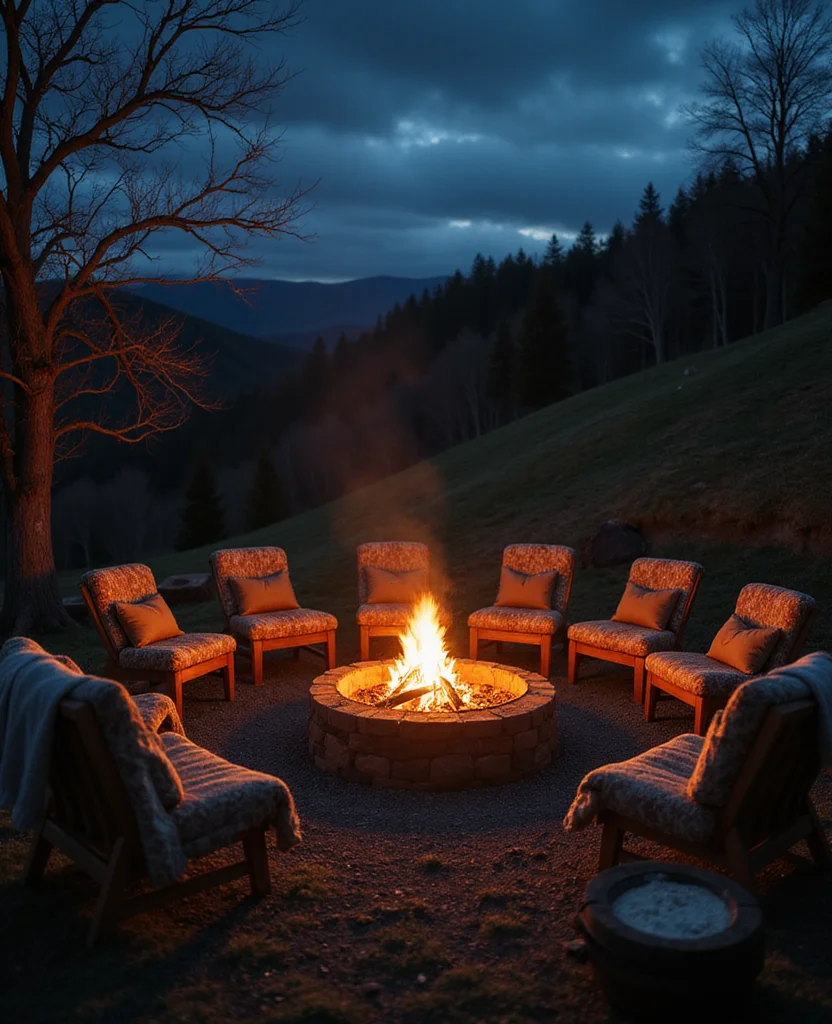 Unlock the Potential: 19 Sloped Side Yard Landscaping Ideas You Can't Miss! - 16. Cozy Fire Pit Area