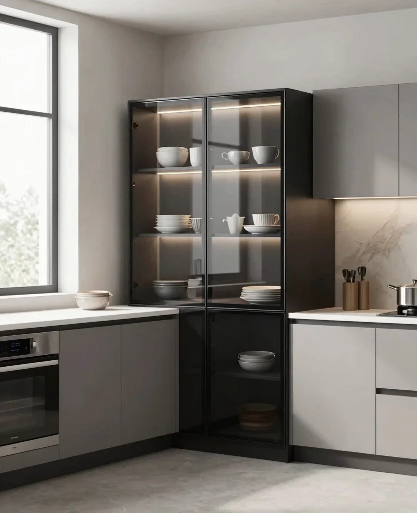 Unlock the Secrets: 19 Small Corner Kitchen Cabinet Ideas That Turn Wasted Space Into Storage Gold! 2 Unlock the Secrets: 19 small corner kitchen cabinet ideas That Maximize Your Kitchen Space! - 1. Sleek Modern Minimalism 1