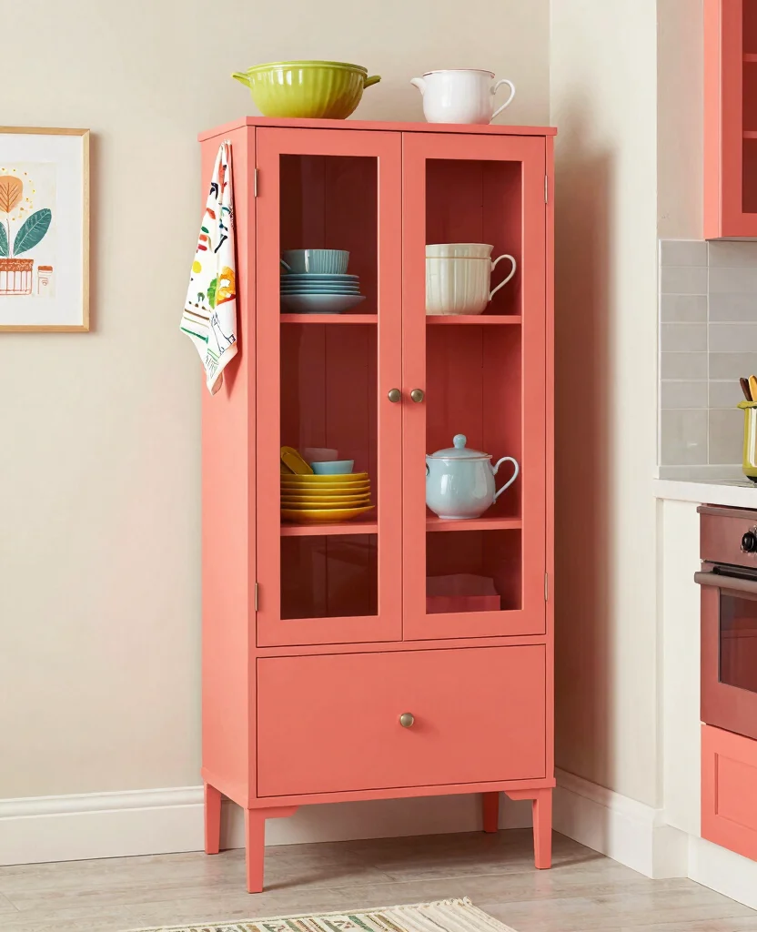 Unlock the Secrets: 19 Small Corner Kitchen Cabinet Ideas That Turn Wasted Space Into Storage Gold! 125 Unlock the Secrets: 19 Small Corner Cabinets That Maximize Your Kitchen Space! - 12. Color Coated Cabinets 1