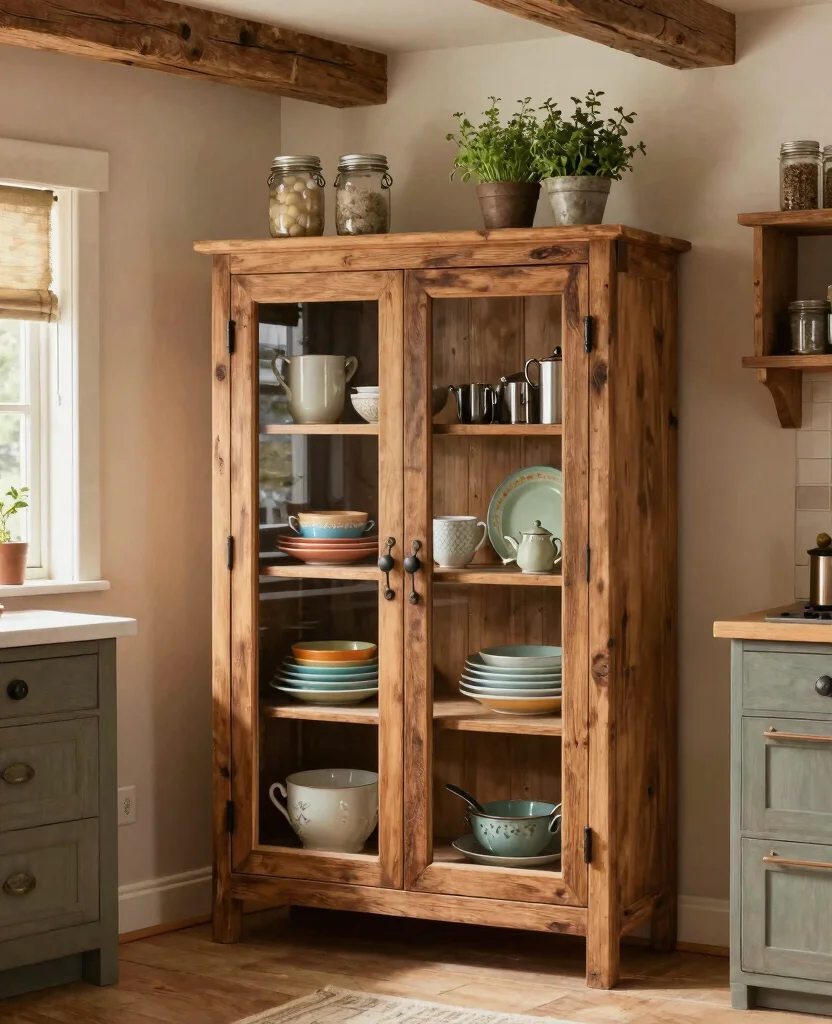 Unlock the Secrets: 19 Small Corner Kitchen Cabinet Ideas That Turn Wasted Space Into Storage Gold! 13 Unlock the Secrets: 19 Small Corner Cabinets That Maximize Your Kitchen Space! - 2. Rustic Charm with Farmhouse Style 1