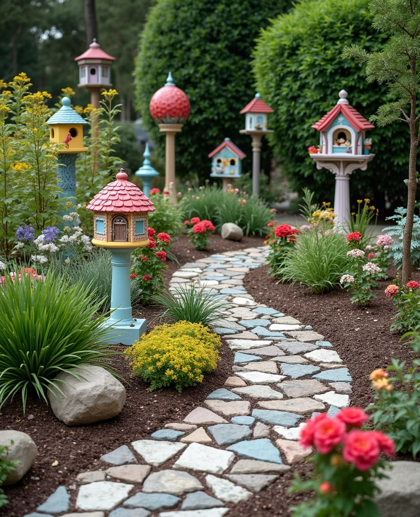 Unlock the Secrets: 19 Small Sloped Garden Ideas to Maximize Your Space! - 11. Decorate with Garden Art