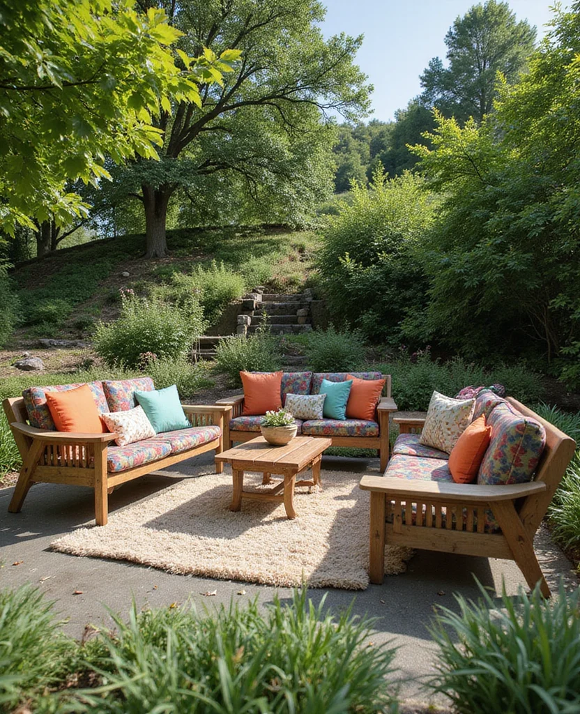 Unlock the Secrets: 19 Small Sloped Garden Ideas to Maximize Your Space! - 16. Design an Outdoor Seating Area