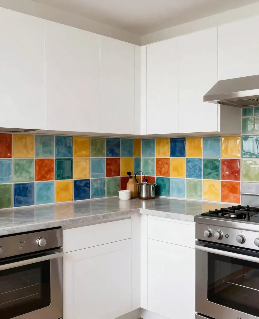 Unlock the Secrets of 19 Stunning L-Shaped Kitchen Layouts (You Won't Believe #4!) - 10. Bright and Bold Backsplashes 1