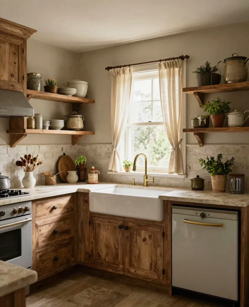 Unlock the Secrets of 19 Stunning L-Shaped Kitchen Layouts (You Won't Believe #4!) - 3. Rustic Charm 1