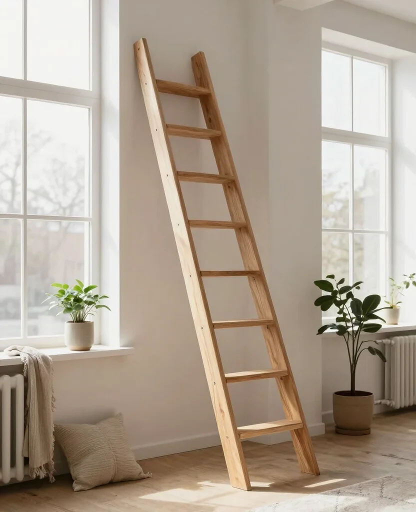 19 Clever Wall Mounted Loft Ladders to Upgrade Your Renovation Game (Don’t Miss #4!) - 14. Scandinavian Inspired Ladders 1