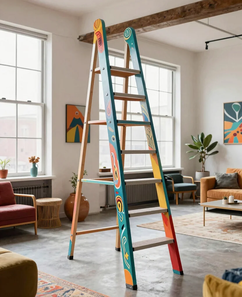 19 Clever Wall Mounted Loft Ladders to Upgrade Your Renovation Game (Don’t Miss #4!) - 8. Artistic Custom Designs 1