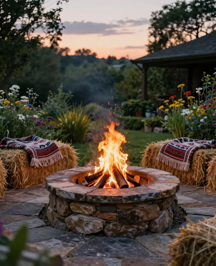 19 Cozy Cottage Fire Pit Ideas That Will Make You Want to Roast Marshmallows Tonight! - 1. Rustic Stone Fire Pit 1