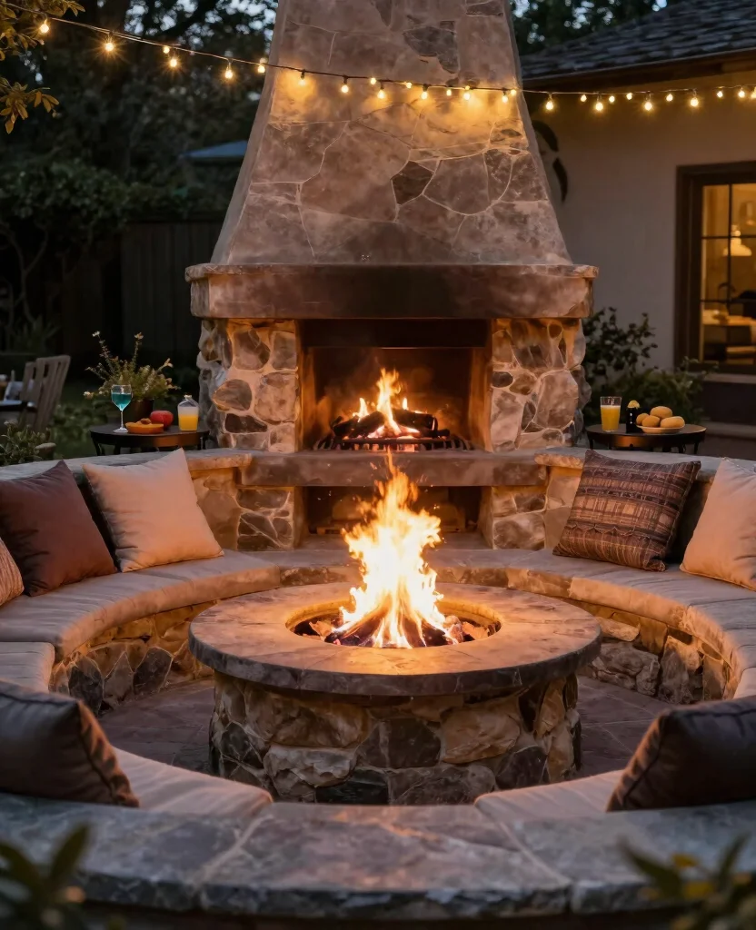 19 Cozy Cottage Fire Pit Ideas That Will Make You Want to Roast Marshmallows Tonight! - 6. Fire Pit with Built-in Seating 1