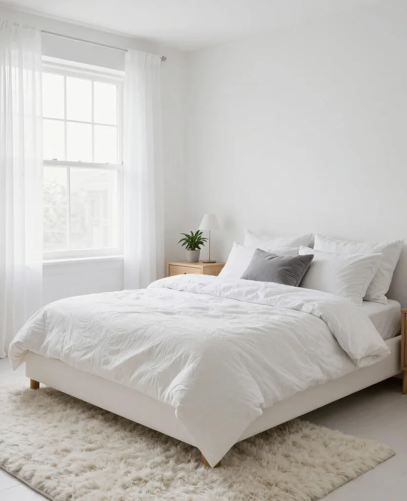 19 Cozy Grey and White Bedroom Ideas That'll Wrap You in Warmth! - 1. Pure White Elegance 1