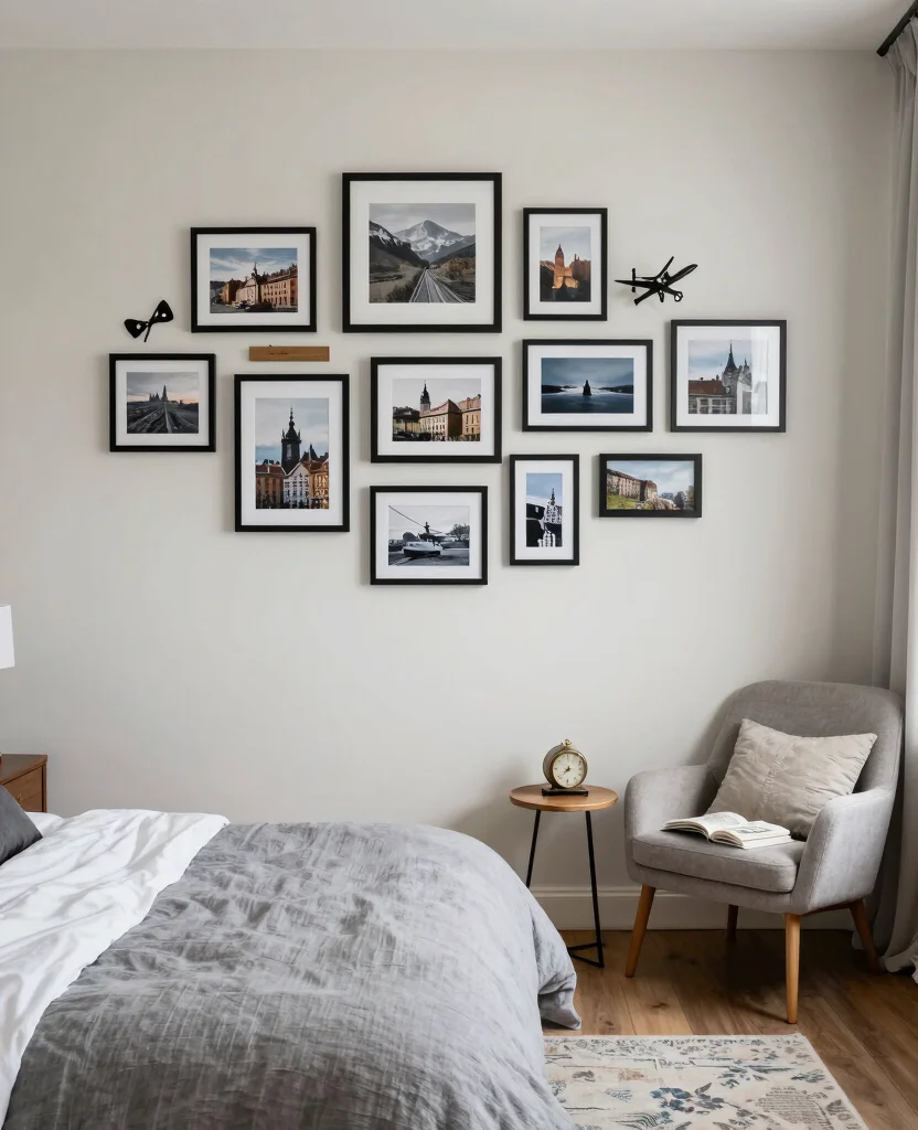 19 Cozy Grey and White Bedroom Ideas That'll Wrap You in Warmth! - 12. Personal Touches 1