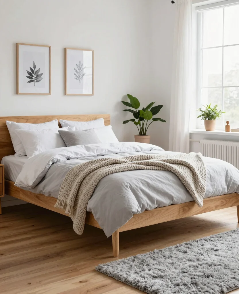 19 Cozy Grey and White Bedroom Ideas That'll Wrap You in Warmth! - 3. Scandi-Chic Vibes 1