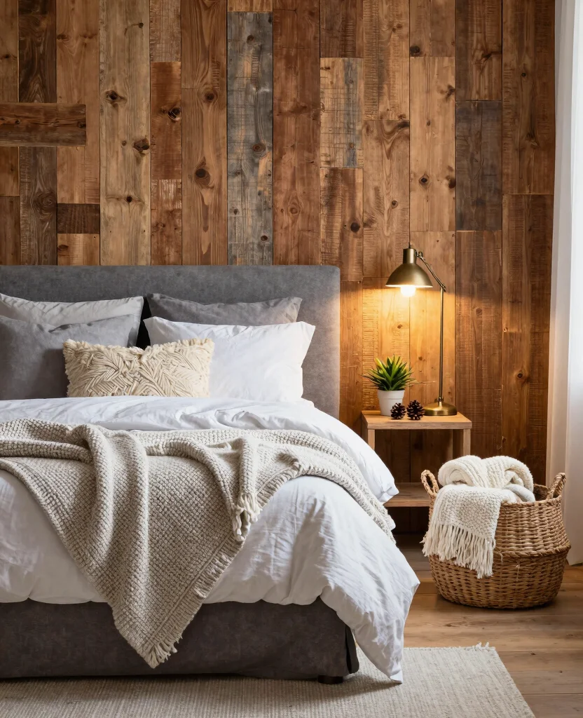 19 Cozy Grey and White Bedroom Ideas That'll Wrap You in Warmth! - 4. Rustic Charm 1