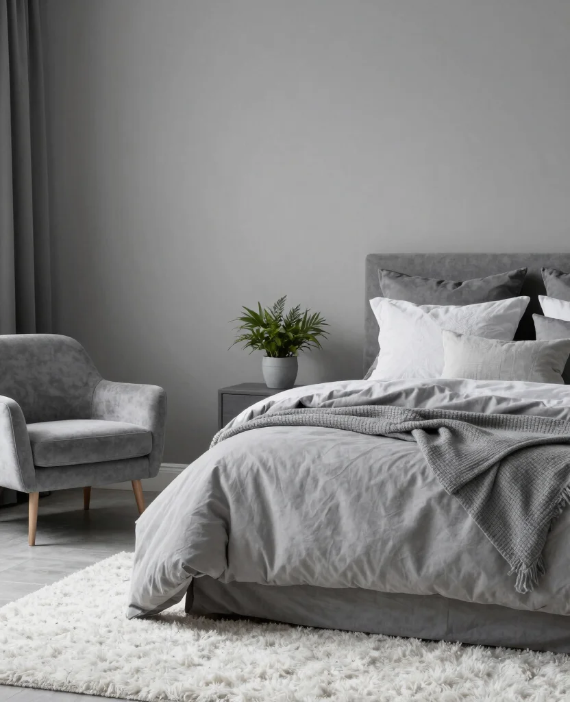 19 Cozy Grey and White Bedroom Ideas That'll Wrap You in Warmth! - 5. Monochromatic Magic 1