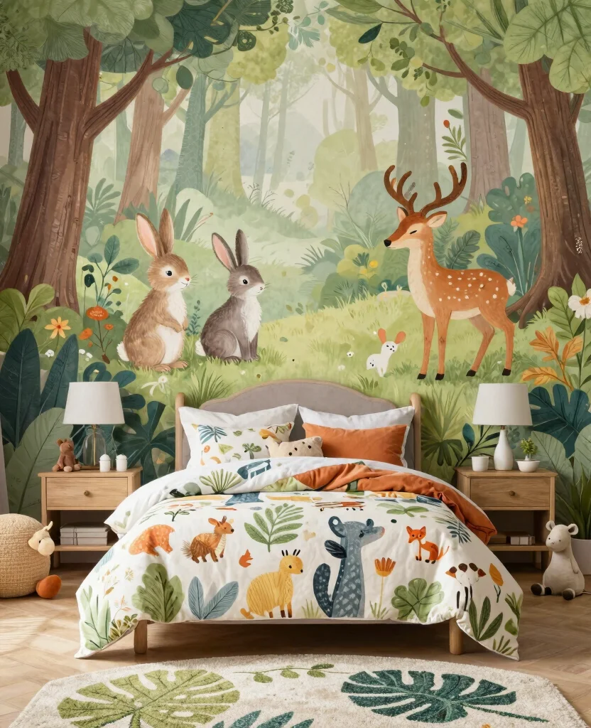 19 Stunning Bedroom Mural Ideas That'll Make You Want to Redecorate Immediately! - 7. Whimsical Woodland Creatures 1