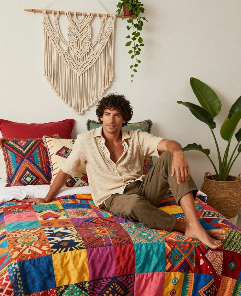 19 Stylish Men's Bedroom Ideas That Will Transform Your Space (You Won't Believe #7!) - 11. Bohemian Bliss 1