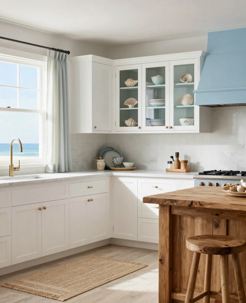 19 Stunning White Kitchen Cabinets Ideas That Will Transform Your Space! 2 19 Stunning White Kitchen Cabinets Ideas That Will Transform Your Space! - 1. Coastal Charm with White Shaker Cabinets 1