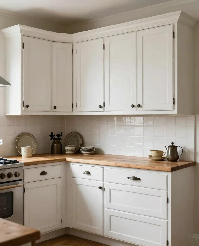 19 Stunning White Kitchen Cabinets Ideas That Will Transform Your Space! 55 19 Stunning White Kitchen Cabinets Ideas That Will Transform Your Space! - 12. Vintage Vibes with Antique White Cabinets 1