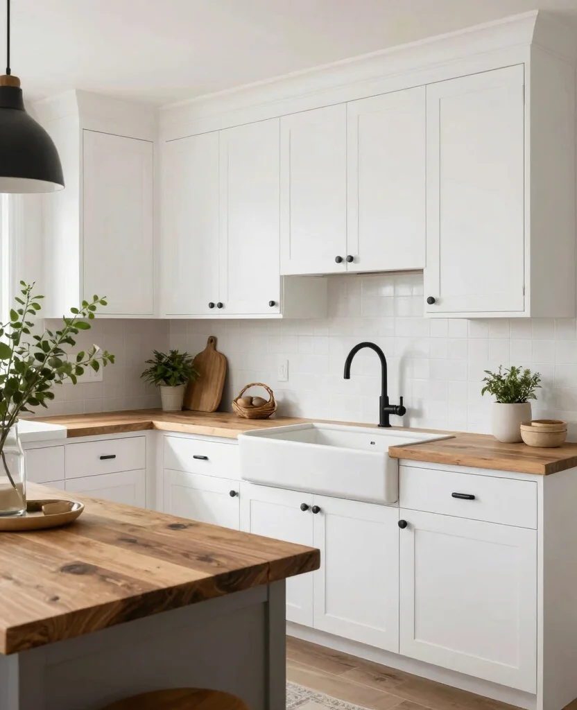 19 Stunning White Kitchen Cabinets Ideas That Will Transform Your Space! 71 19 Stunning White Kitchen Cabinets Ideas That Will Transform Your Space! - 16. Modern Farmhouse with White Cabinets 1