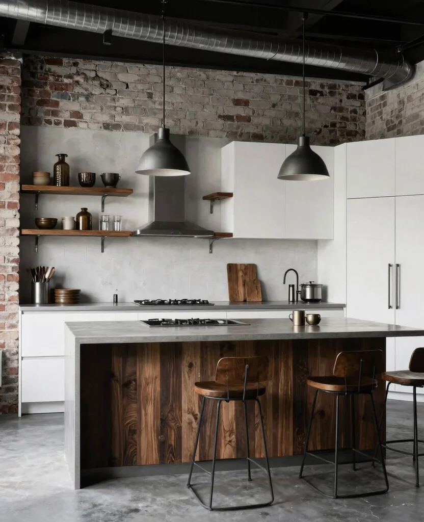 19 Stunning White Kitchen Cabinets Ideas That Will Transform Your Space! 32 19 Stunning White Kitchen Cabinets Ideas That Will Transform Your Space! - 9. Industrial Edge with White Cabinets 1