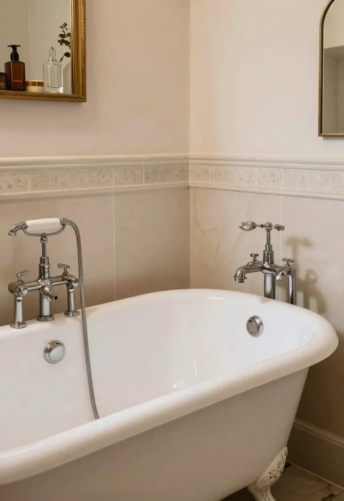 20 Awkward Bathroom Layout Ideas That Will Make You Rethink Your Space! - 10. Vintage Fixtures with Modern Touches 1