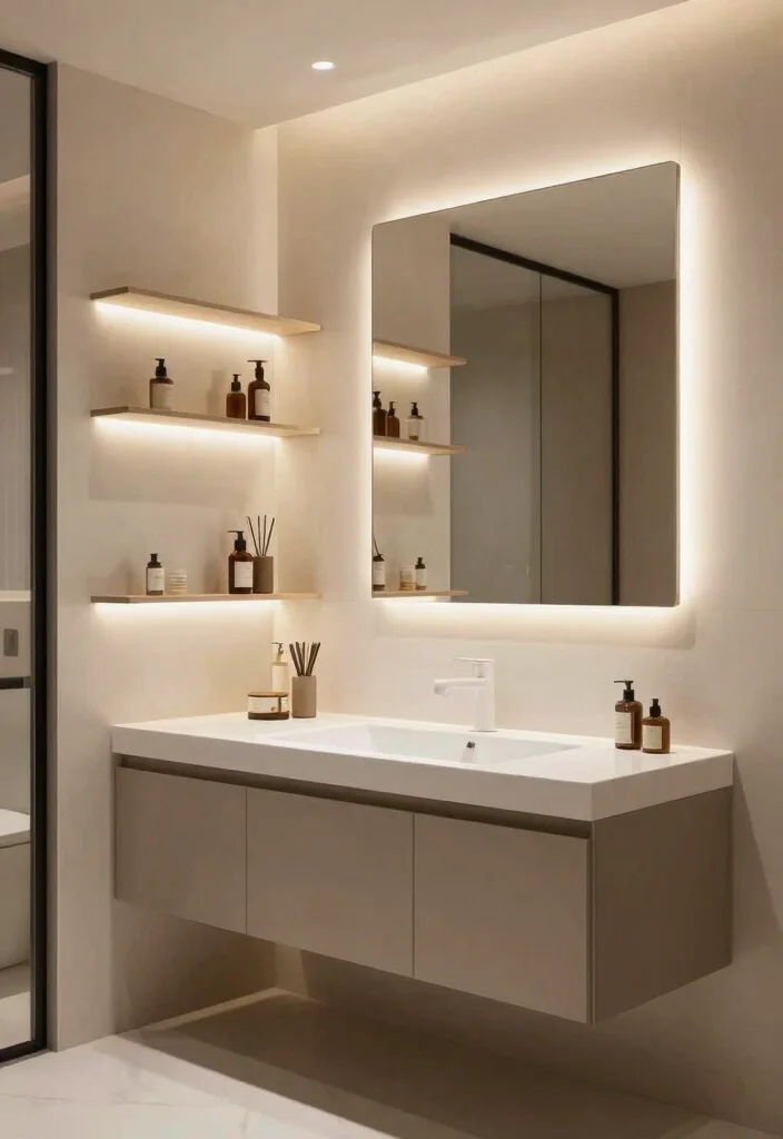 20 Awkward Bathroom Layout Ideas That Will Make You Rethink Your Space! - 14. Integrated Lighting Features 1