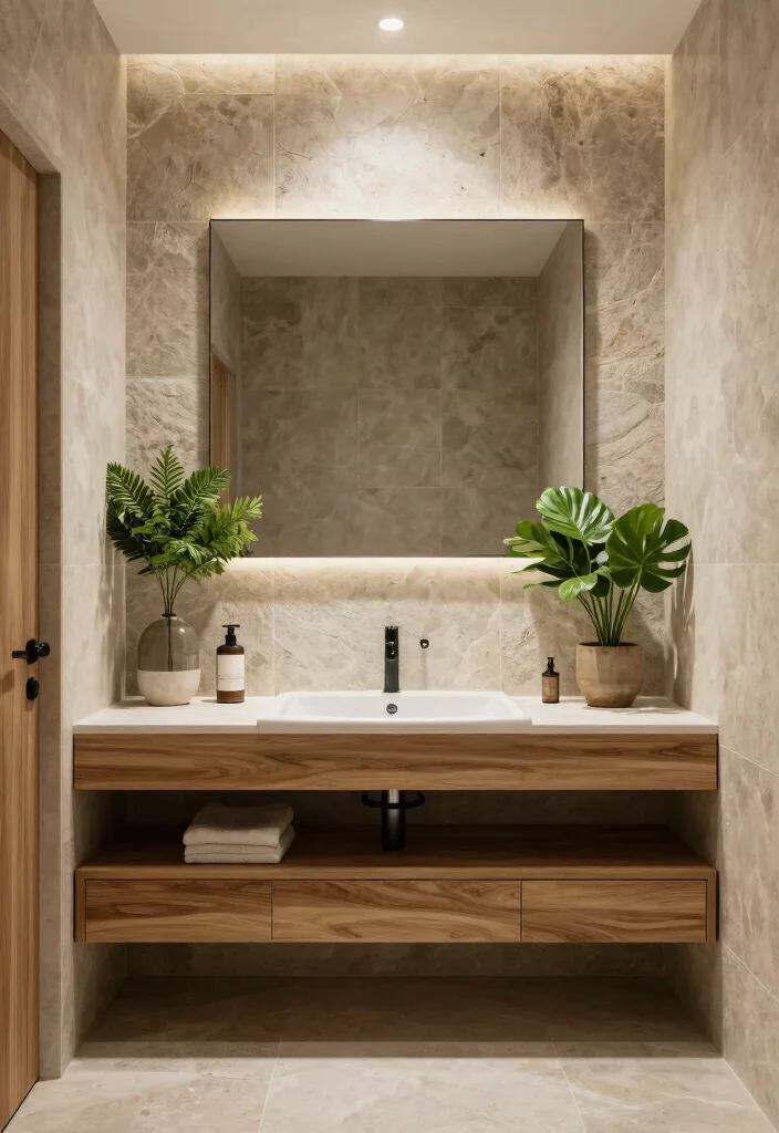 20 Awkward Bathroom Layout Ideas That Will Make You Rethink Your Space! - 15. Nature-Inspired Themes 1