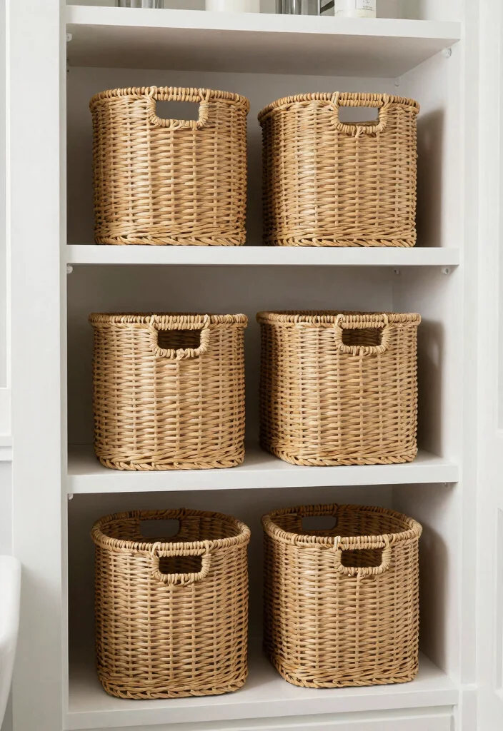 20 Awkward Bathroom Layout Ideas That Will Make You Rethink Your Space! - 18. Stylish Baskets for Storage 1