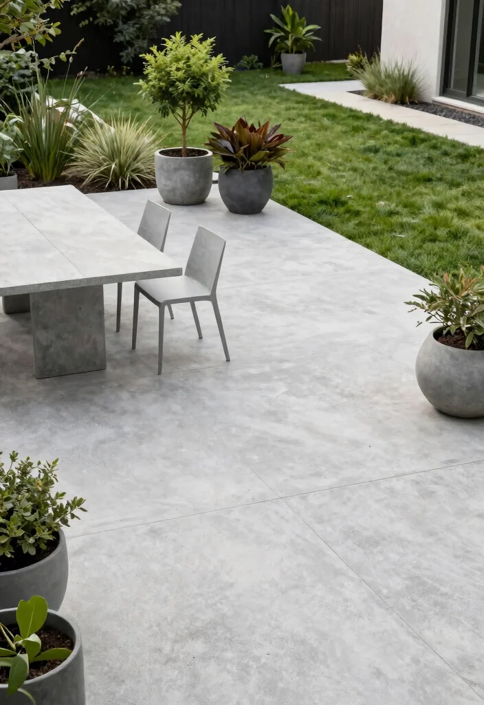 20 Stunning Concrete Patio Ideas That Will Transform Your Backyard Into an Oasis! - 1. Sleek Minimalist Concrete Patio 1