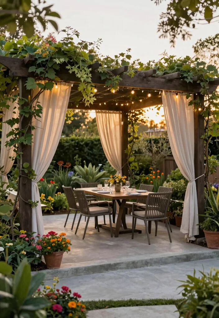 20 Stunning Concrete Patio Ideas That Will Transform Your Backyard Into an Oasis! - 10. Concrete Patio with Pergola 1