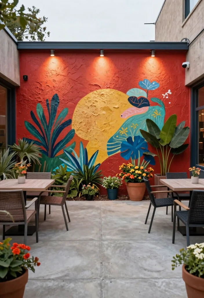 20 Stunning Concrete Patio Ideas That Will Transform Your Backyard Into an Oasis! - 15. Bold Accent Walls 1