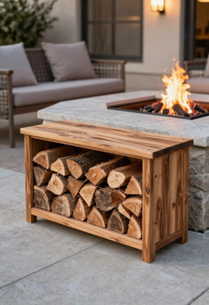 20 Stunning Concrete Patio Ideas That Will Transform Your Backyard Into an Oasis! - 17. Firewood Storage Solutions 1