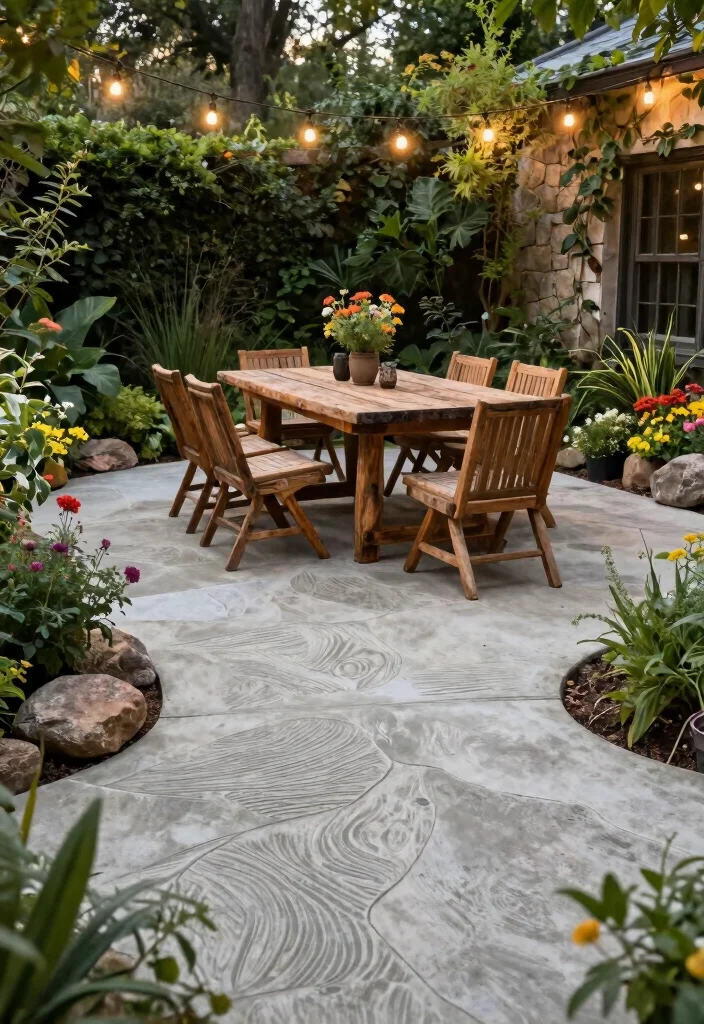 20 Stunning Concrete Patio Ideas That Will Transform Your Backyard Into an Oasis! - 2. Rustic Textured Concrete 1