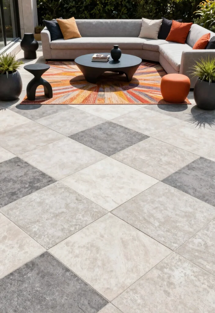 20 Stunning Concrete Patio Ideas That Will Transform Your Backyard Into an Oasis! - 3. Contemporary Geometric Patterns 1