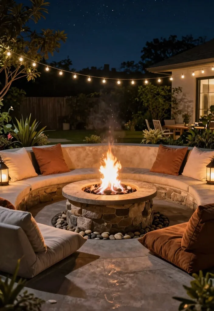 20 Stunning Concrete Patio Ideas That Will Transform Your Backyard Into an Oasis! - 5. Cozy Outdoor Fire Pit Setup 1