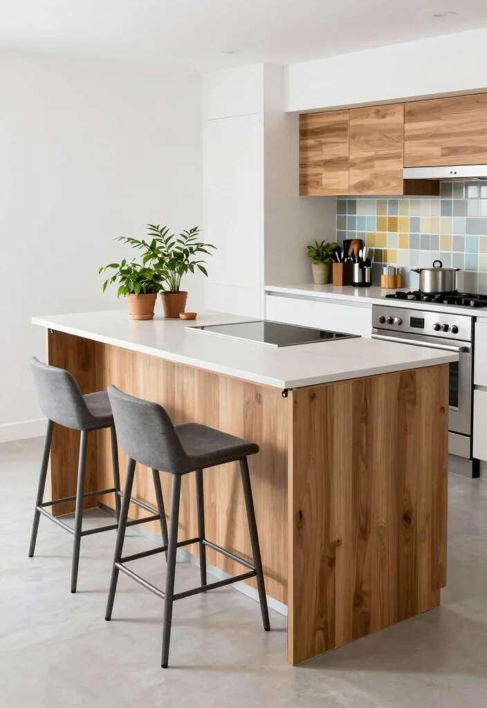 15 Functional Small Kitchen Islands with Seating You Didn't Know You Needed! - 1. The Foldable Island 1