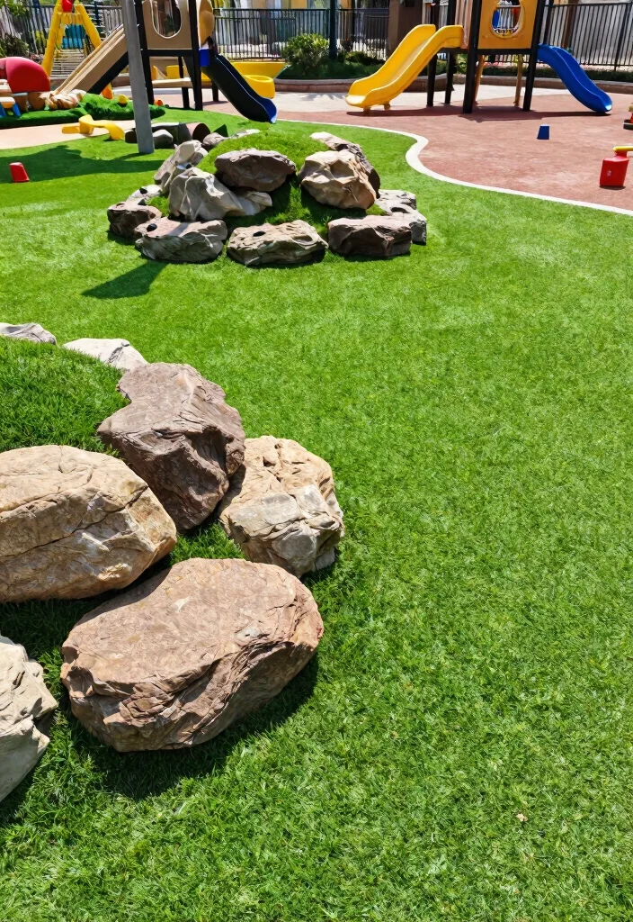 15 Genius Ways to Blend Artificial Grass and Rocks for a Dreamy Outdoor Oasis! - 10. Play Areas for Kids 1