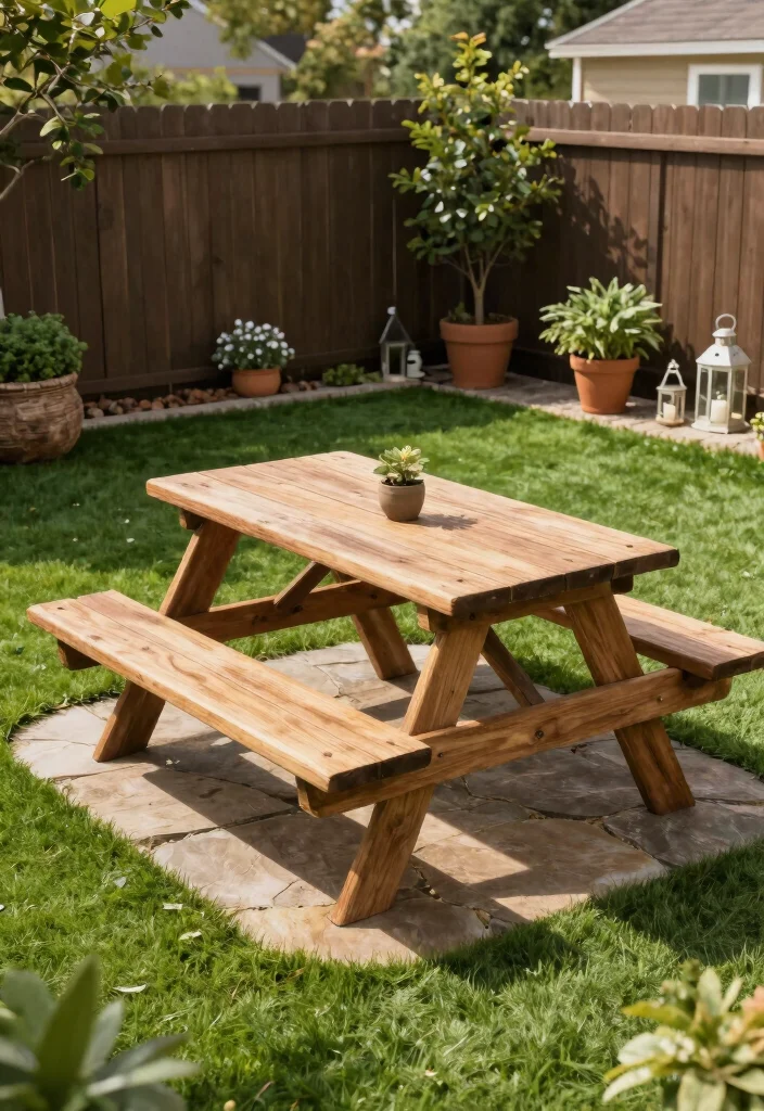 15 Genius Ways to Blend Artificial Grass and Rocks for a Dreamy Outdoor Oasis! - 12. Backyard Picnic Areas 1