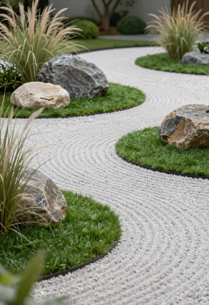 15 Genius Ways to Blend Artificial Grass and Rocks for a Dreamy Outdoor Oasis! - 4. Zen Garden Inspirations 1