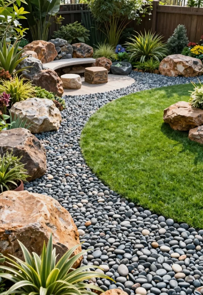15 Genius Ways to Blend Artificial Grass and Rocks for a Dreamy Outdoor Oasis! - 8. Mixed Terrain Gardens 1