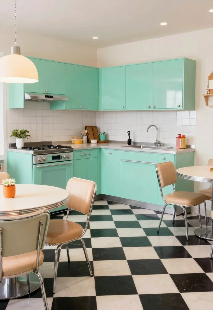 15 Inspiring Kitchens That Celebrate the Glory of Green (You Won't Believe #7!) - 11. Retro Green Charm 1
