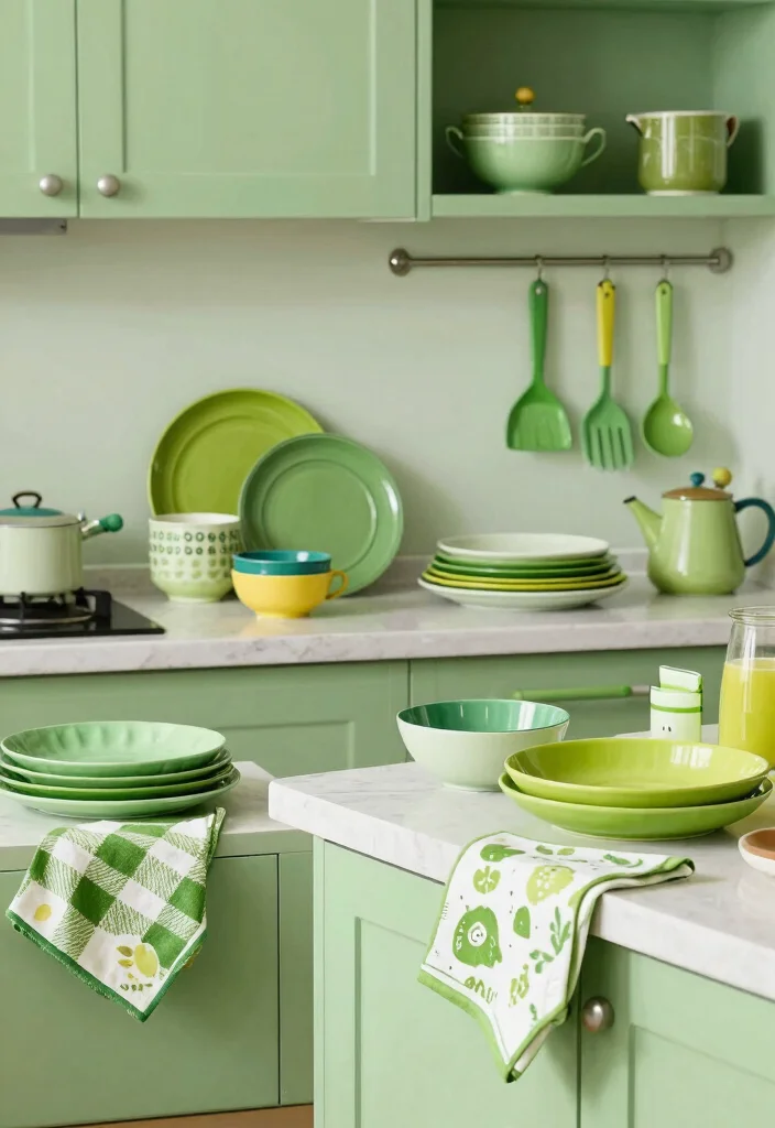 15 Inspiring Kitchens That Celebrate the Glory of Green (You Won't Believe #7!) - 13. Fun Accessories 1
